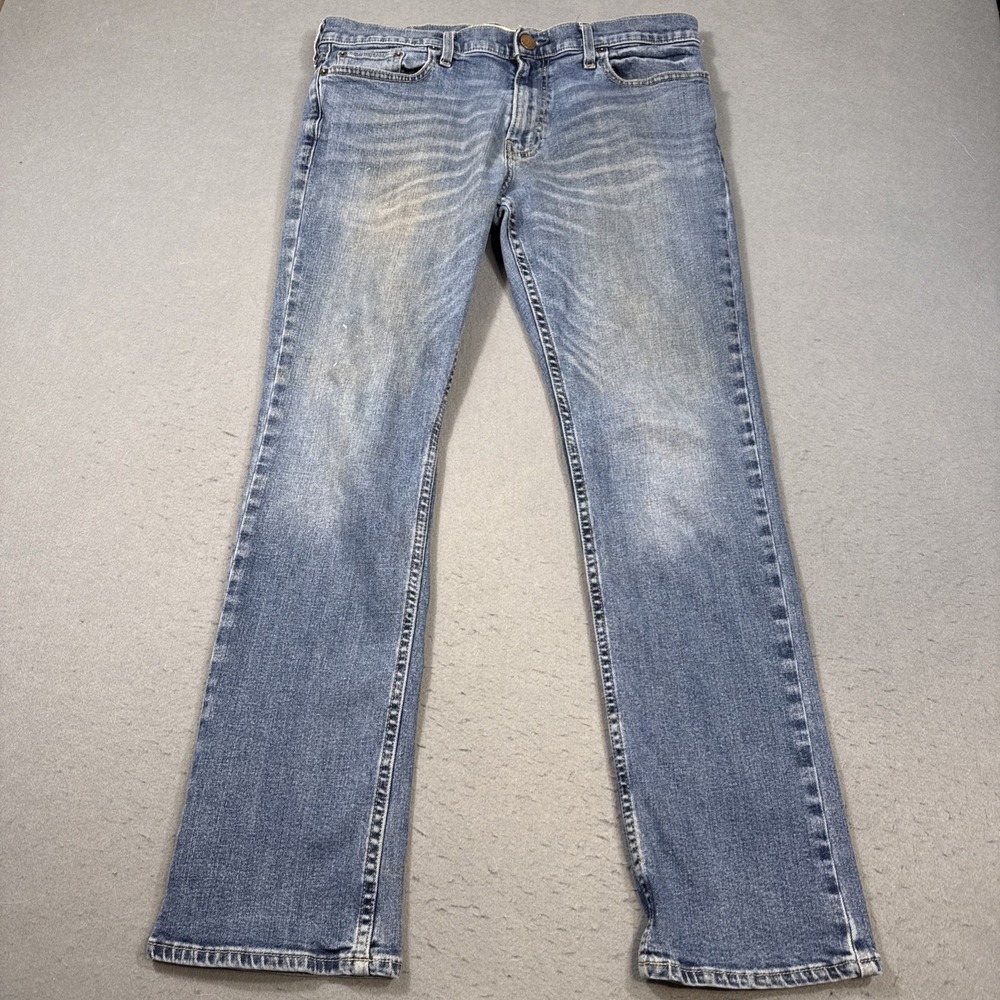 Hollister Men's California Epic Flex Slim Straight Denim Jeans 31x32 Light Wash